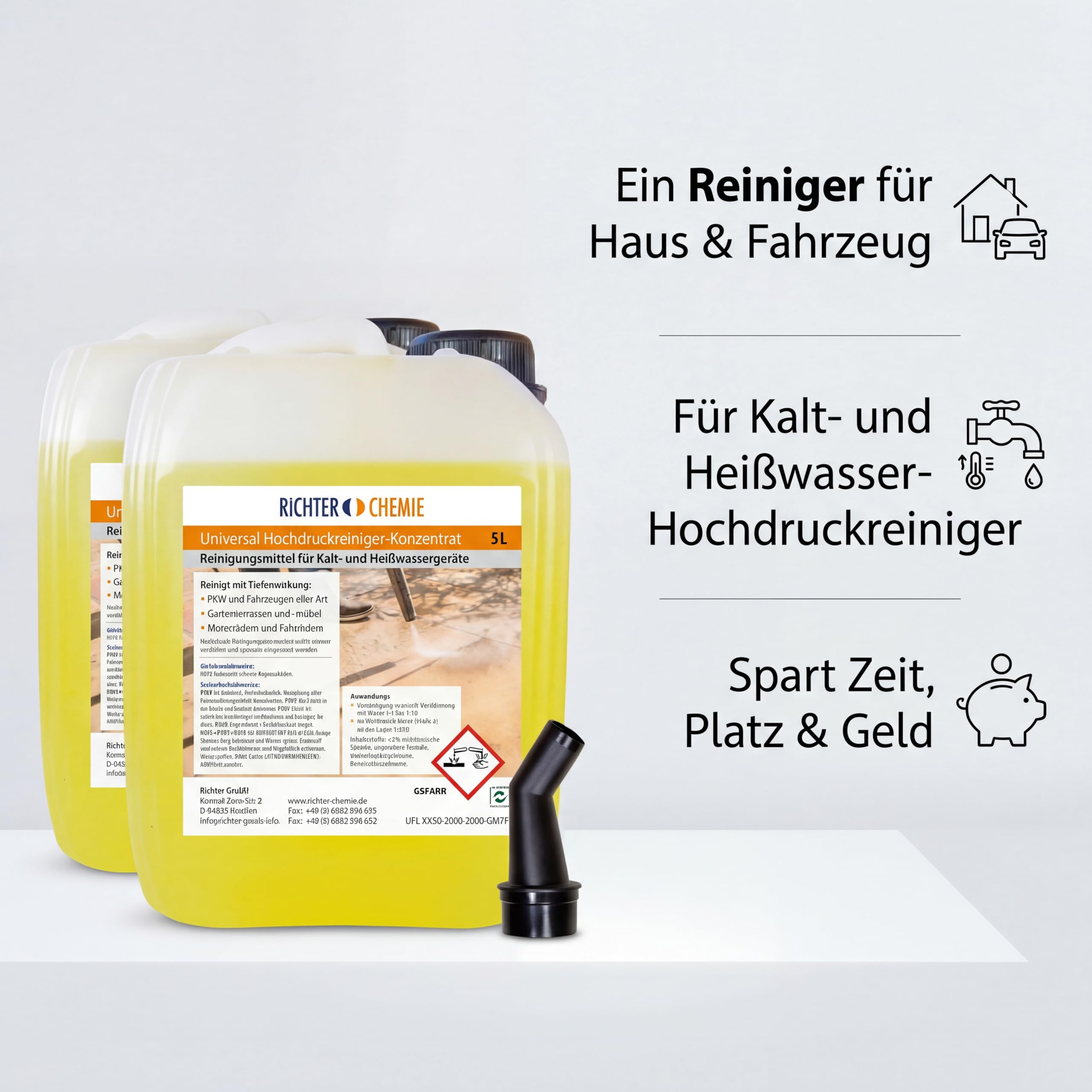 Universal Reinigungskonzentrat für Hochdruckreiniger, Reinigung rund ums Haus PKW, Terasse etc., Universalreiniger