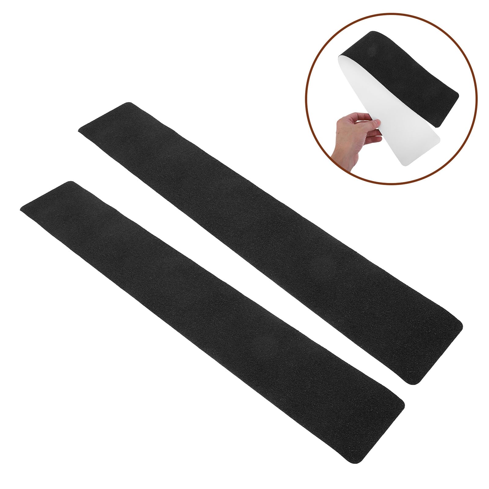 Bande Antidérapante pour Marches 10 Pcs, Pvc Noir, Pré-coupée