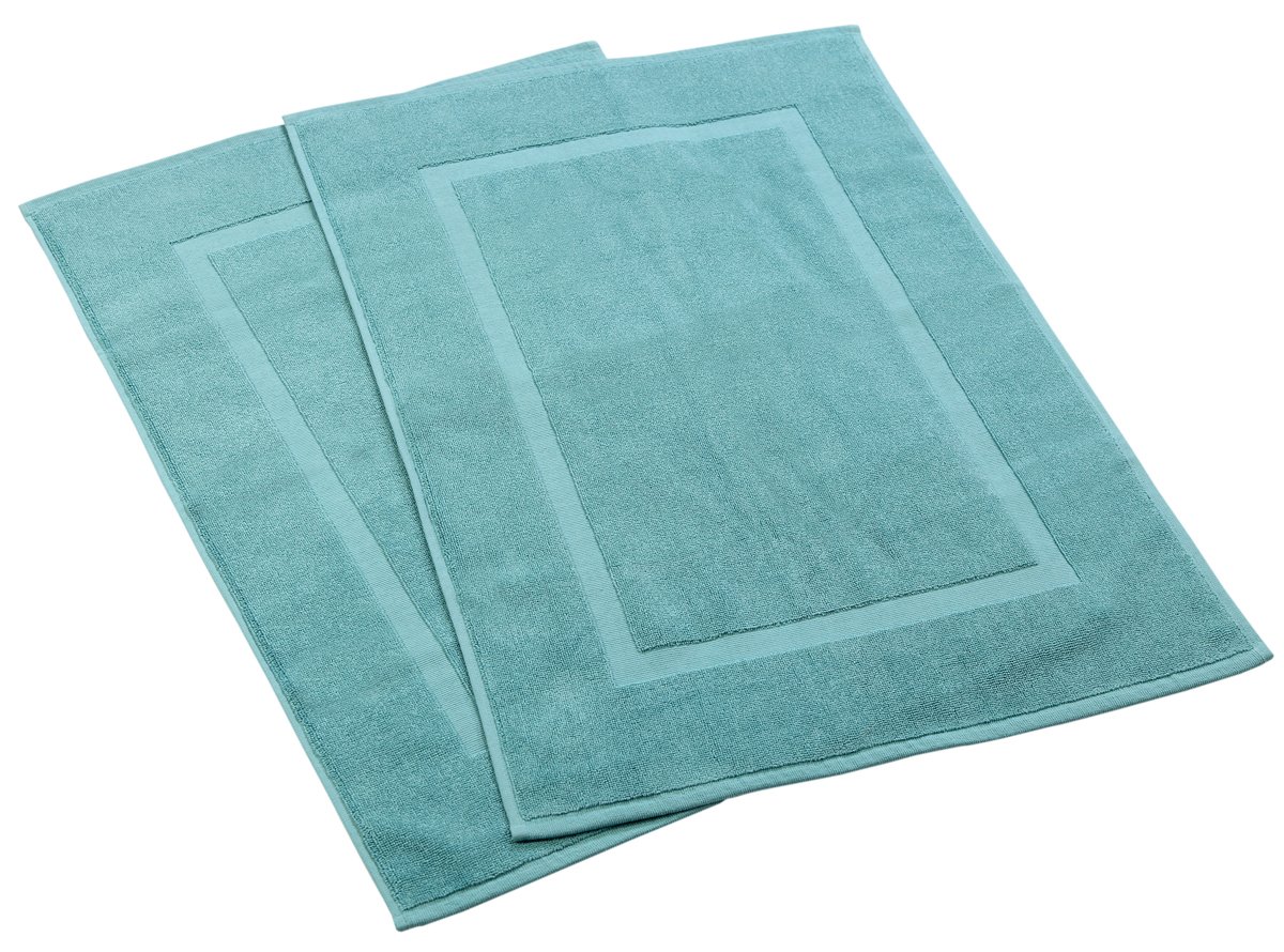 HILLFAIR 900 GSM-Hotel-Spa wanna-prysznic mata podłogowa mata podłogowa - (2 sztuki, woda, 53 cm na 81 cm) - 100% bawełniana mata łazienkowa ring-spun/dywaniki łazienkowe, można prać w pralce