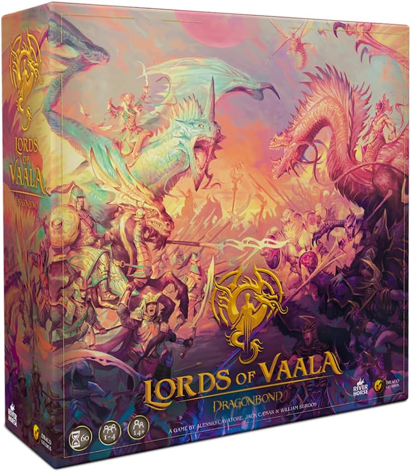 Draco Studios Dragonbond: Lords of Vaala – 2 Player Fantasy Board Games for Adults, Dragon Game for Kids, 2 Player Strategy Board Games for Adults, RPG Cooperative Conquest, 1-4 Players, Age 14+