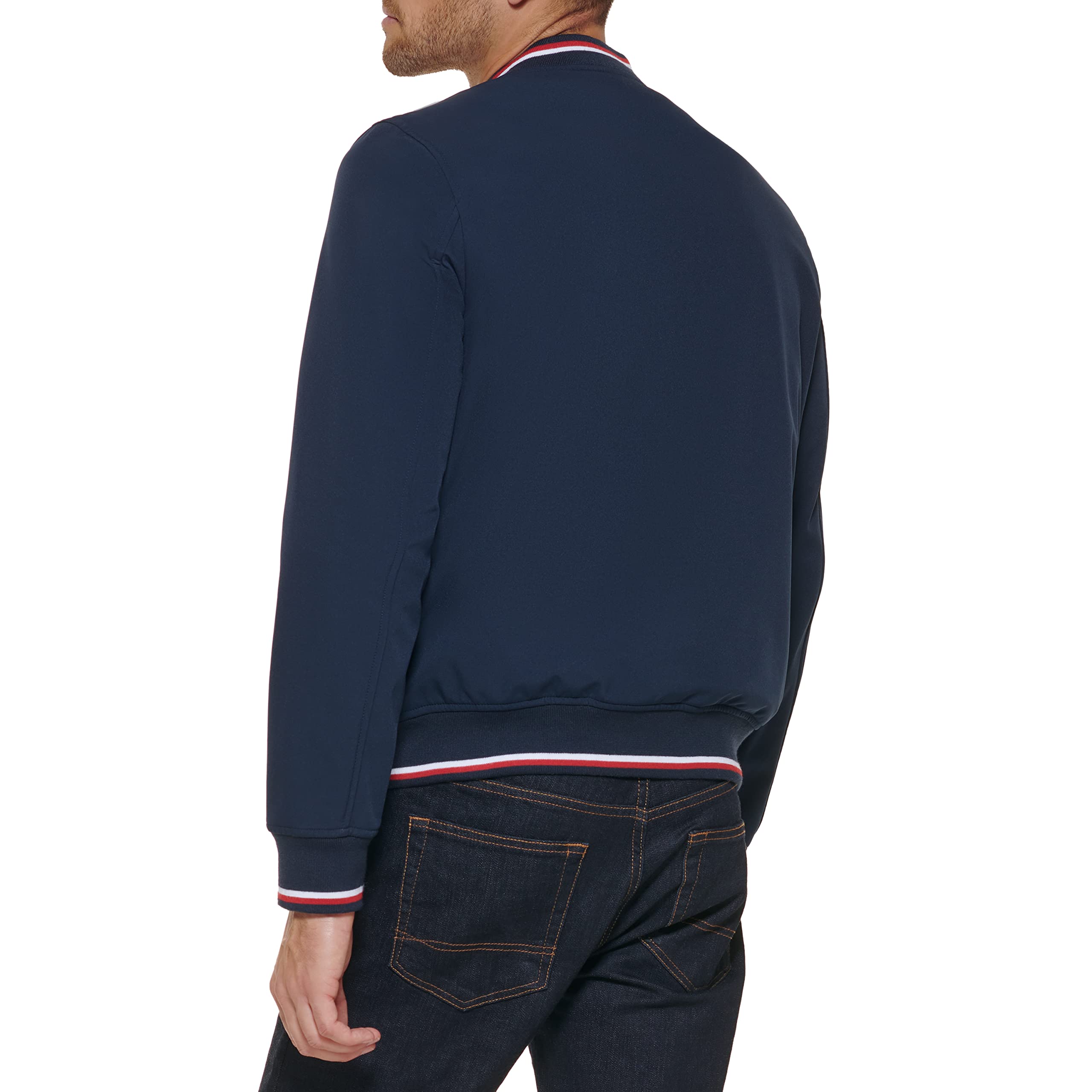 Tommy Hilfiger Lightweight Varsity Rib Knit Bomber Jacket Chaqueta Shell Hombre