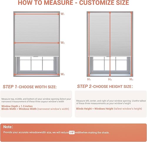 Miniatura 7 de Persianas celulares opacas sin necesidad de taladro, sin herramientas, persianas celulares opacas de fácil instalación, persianas de panal con