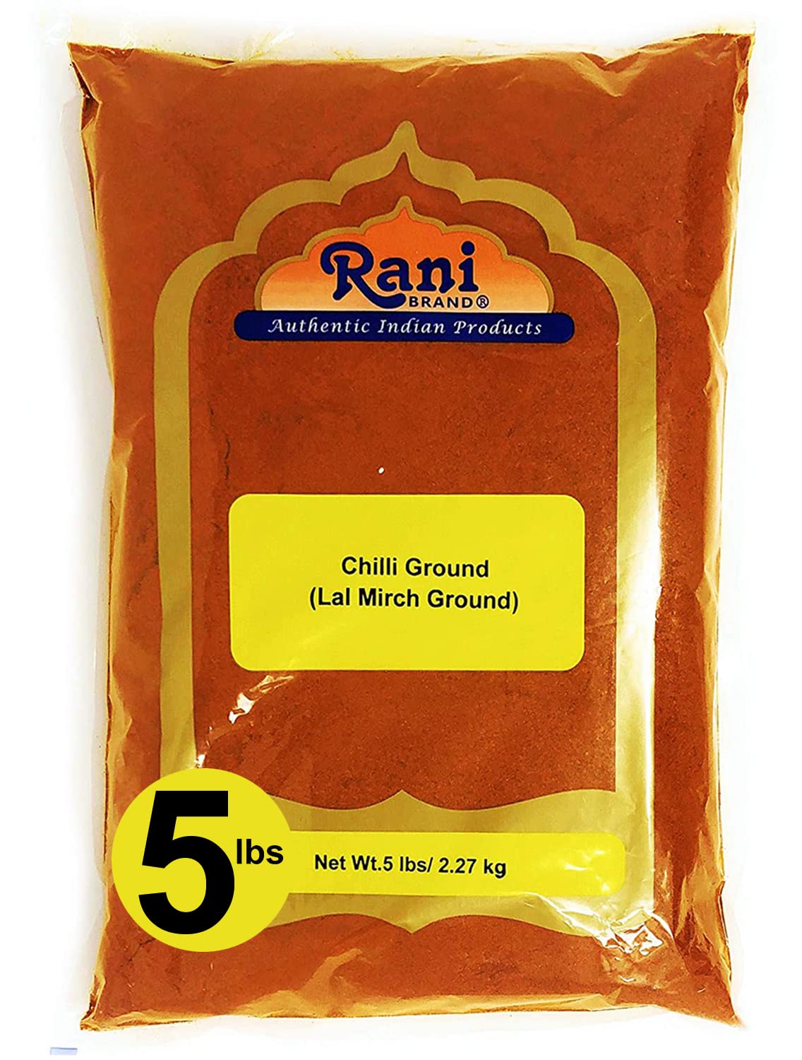 Rani Chilli Powder (Mirchi) Ground Indian Spice 80oz (5lbs) 2.27kg Bulk ~ All Natural | Salt-Free | Vegan | No Colors | Gluten Friendly | NON-GMO | Kosher | Indian Origin
