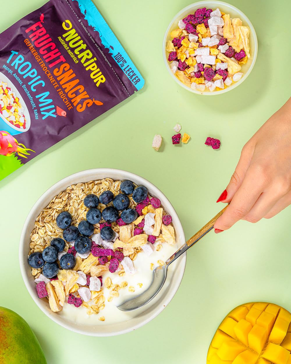 Juego de degustación de frutas secas sin azúcar, para cereales, avenas, aperitivos de frutas, sabor completo, 225 g de NutriPur