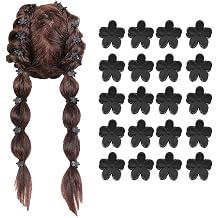 20 Piece Mini Hair Claw Small Hair Clip for Women Autumn Winter Hair Accessories Hair Ornaments Hair Clips, Type B, Flowers, Black