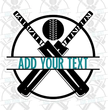 Custom Logo Cricket Sticker Personalized Name Color Player Sport Logo Waterproof Vinyl Decal for Water Bottles Tumbler Laptop Hard Hat Car Kindle Gifts for Girl Boy