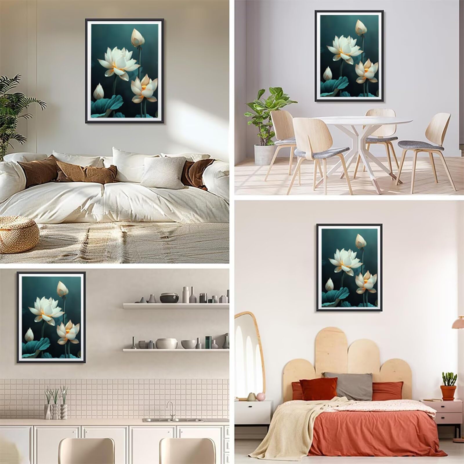 Diament Malarstwo Lotos Diamentowe Malarstwo Roślina Diamentowe Malarstwo Dorośli 70x105cm, 5D Diamentowe Rysunki Rzemiosło Dzieci, DIY Ścieg krzyżykowy Kompletny zestaw Akcesoria, Dekoracja domu