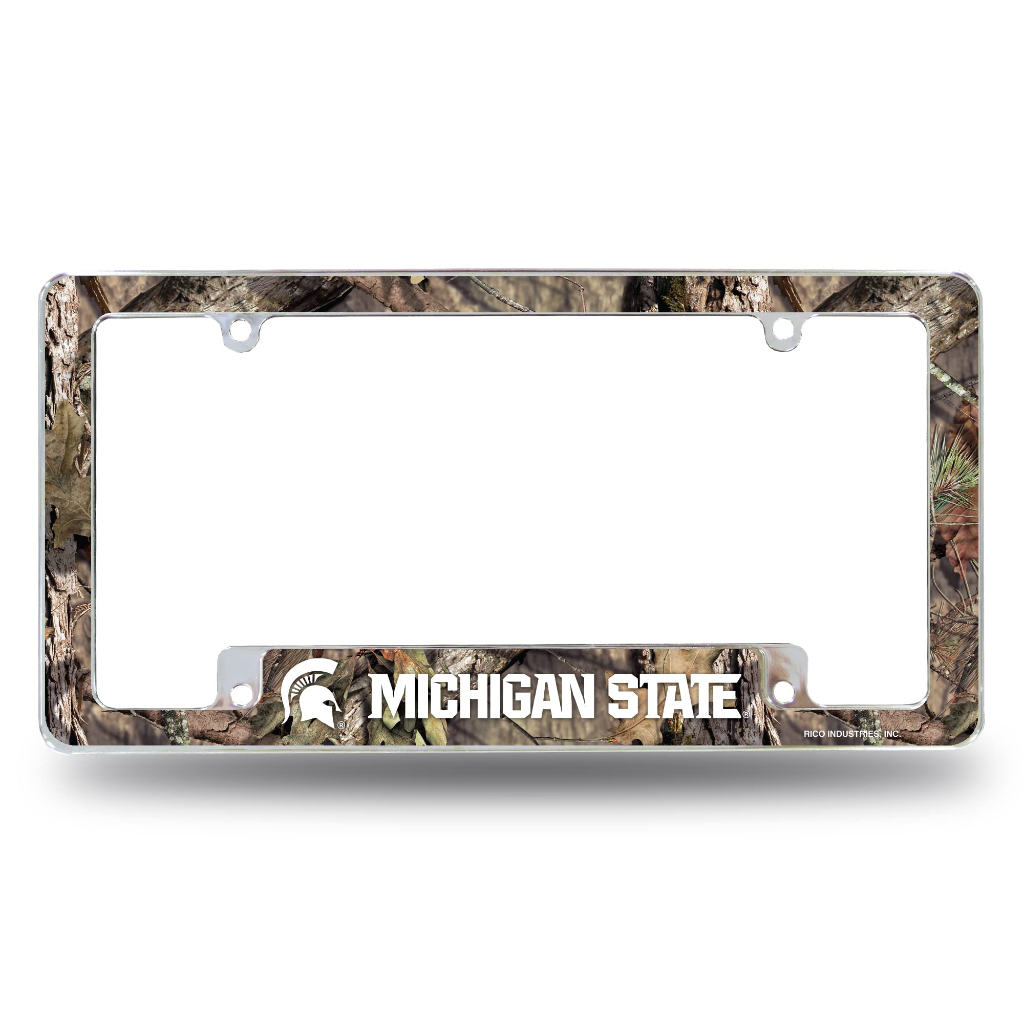 Rico AFC220130BMO Michigan State/Mossy Oak Camo Break-Up Country All Over Chrome Frame (Bottom Oriented)