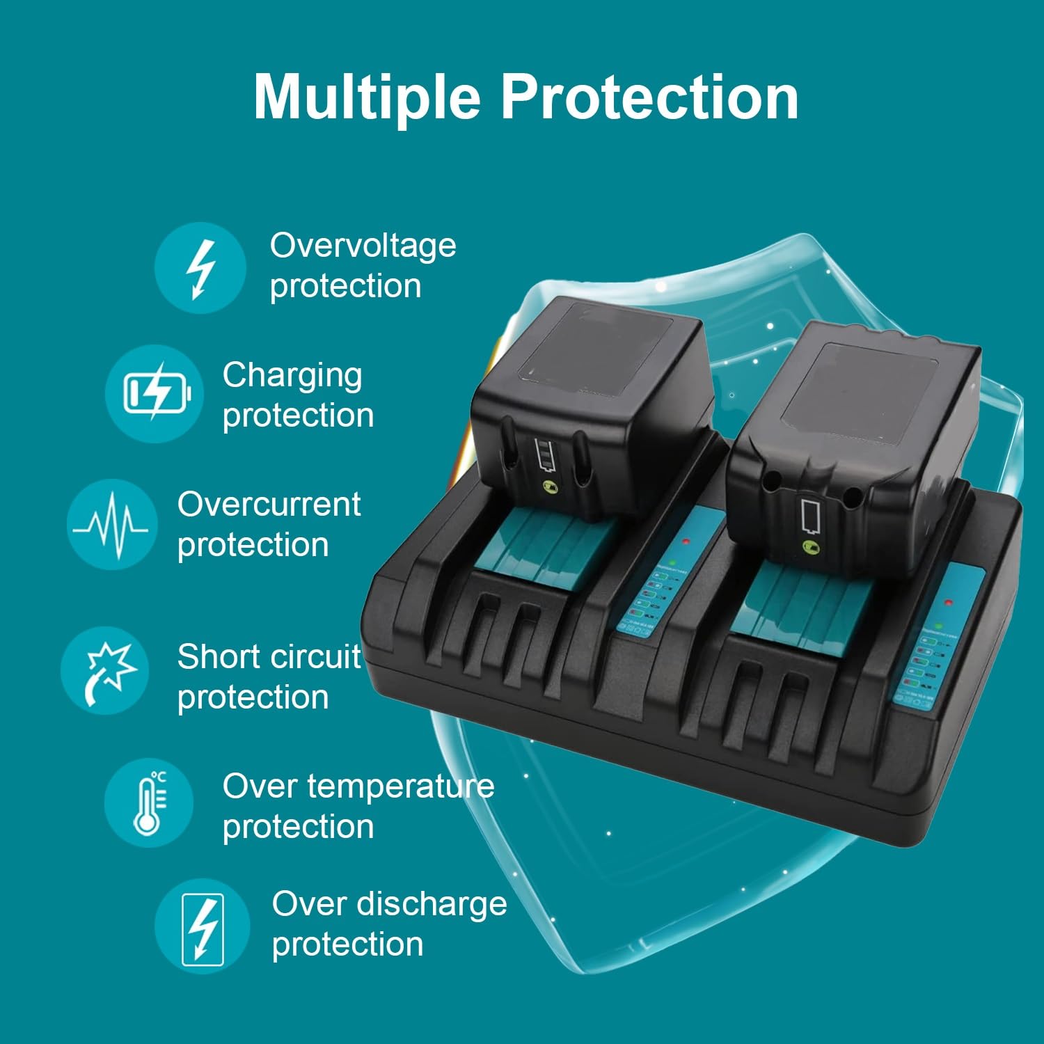 Energup 2 sztuki akumulatora 5.0Ah 18 V BL1850 + DC18RD ładowarka do Makita Bateria 18 V BL1860 BL1850B BL1840 BL1850 BL1830 BL1815