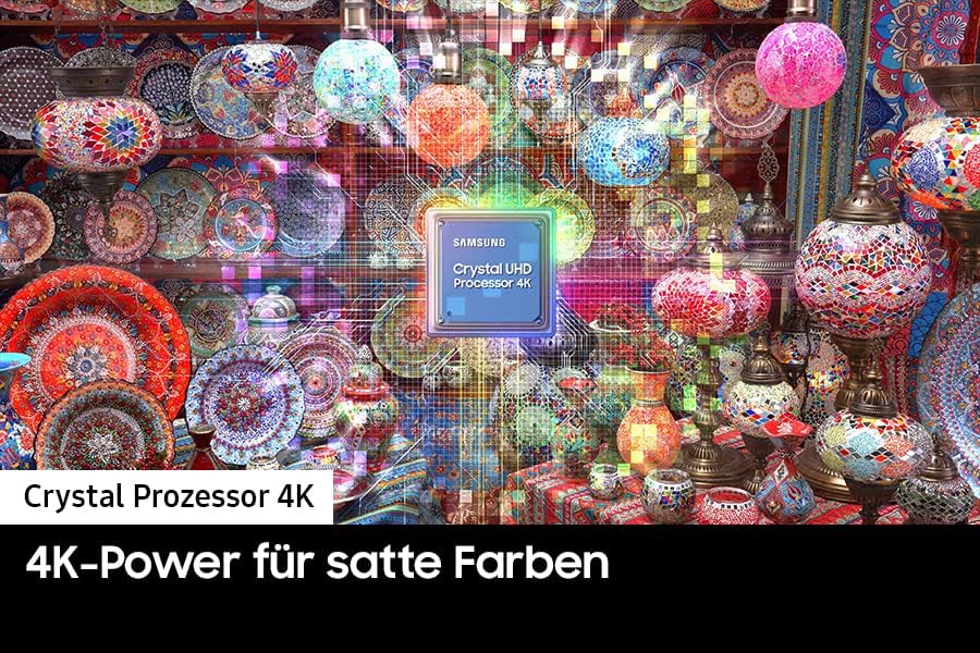 Graphic illustrating the Samsung Crystal Processor 4K.