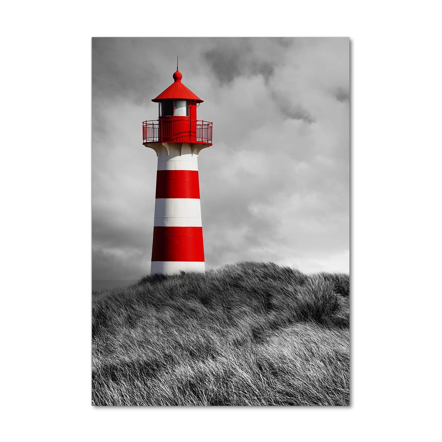 Impression sur verre acrylique 70x100 cm | Tableau décoration murale phare rouge