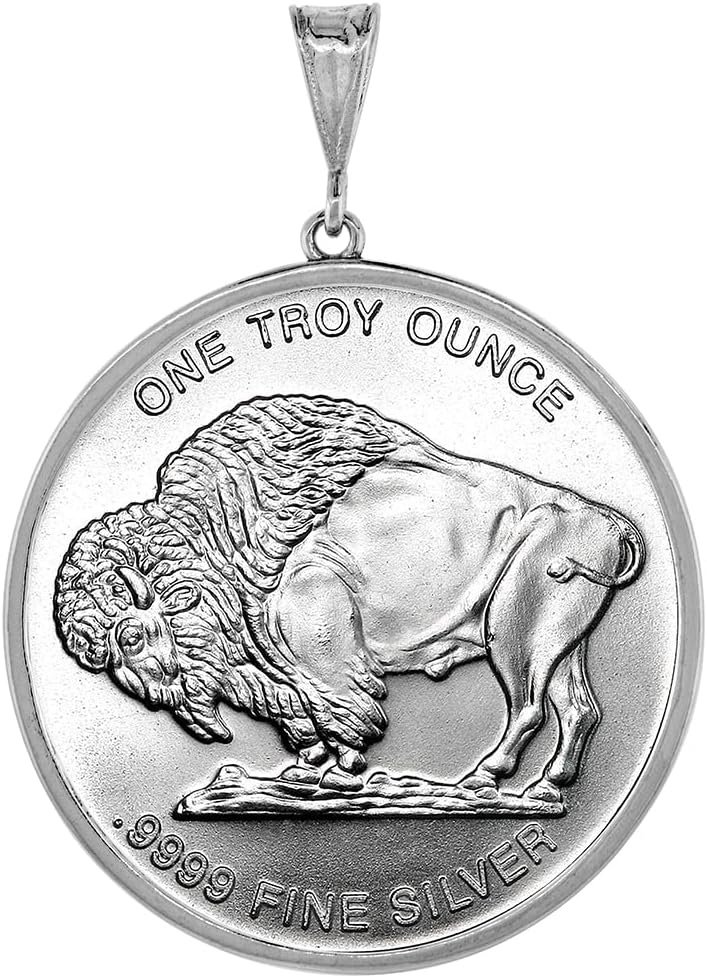 Sterling Silver Mexican Cien Pesos Bezel 39 mm Coins Prong Back Square Edge Coin NOT Included