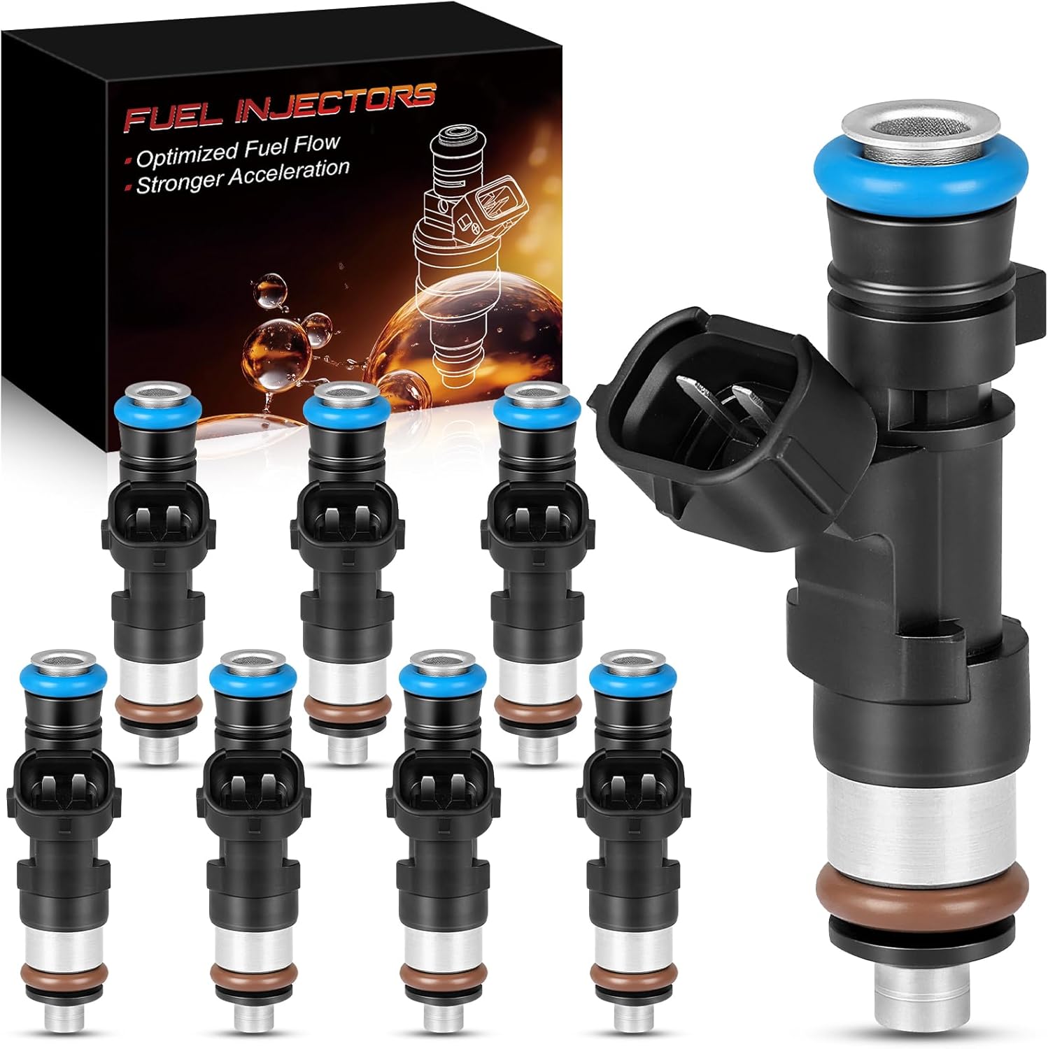 0280158007 Fuel Injectors For:-Nissan Frontier 2006-2014, Armada 2005-2014, Pathfinder 2005-2010, Titan 2004-2012, Xterra 2005-2014 5.6L 4.0L, FJ750 (Set of 8)