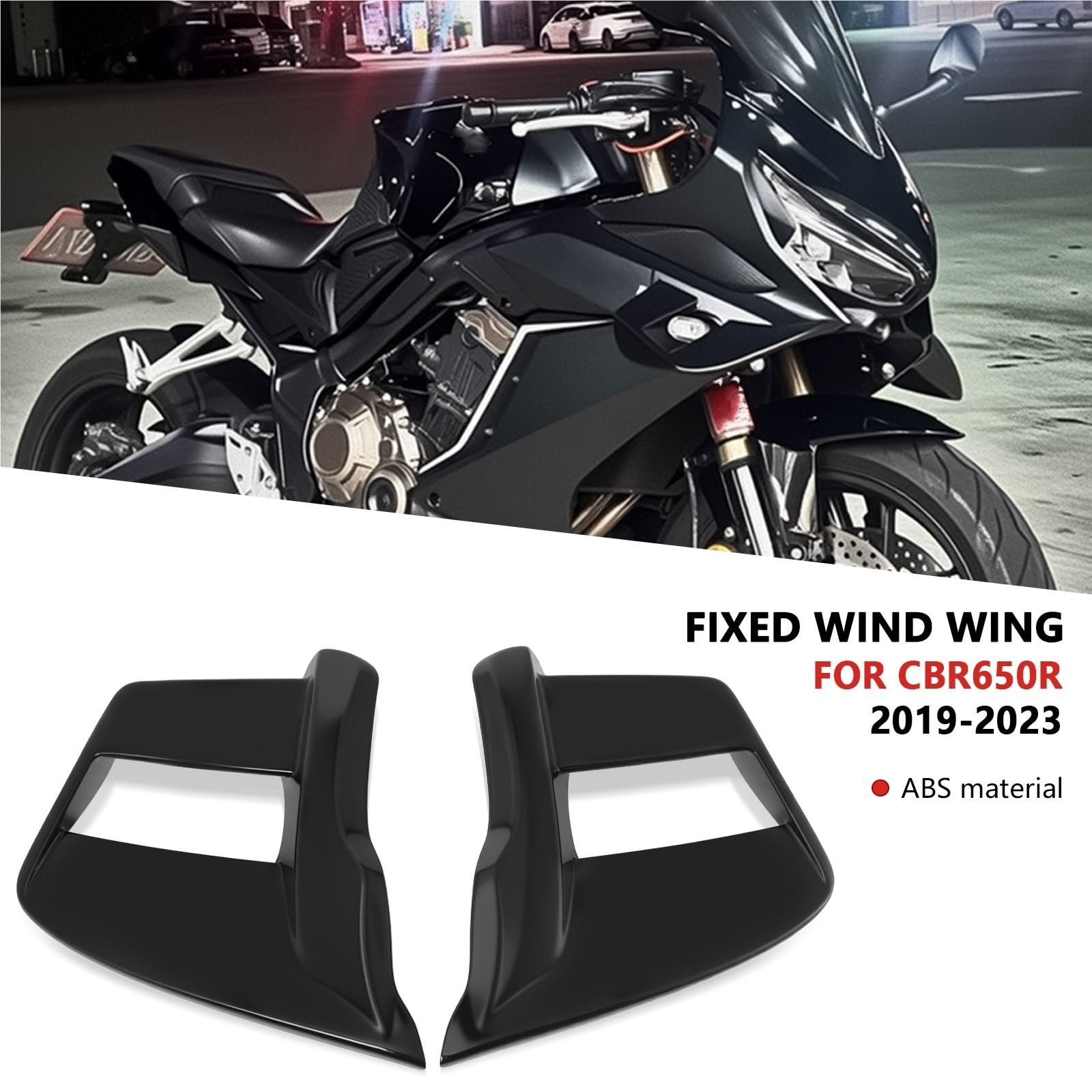 Front Bumper Splitter dachowy Pasuje do CBR650R CBR 650R 2019 2020 2021 2022 2023 Spoiler przedni Winglet Deflektor siły docisku