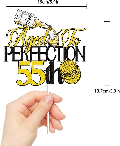 Miniatura 7 de Decoración para tartas de 60 cumpleaños con diseño de whisky de 60 años, decoración de pastel de 60 años, suministros para fiestas temáticas de 1963