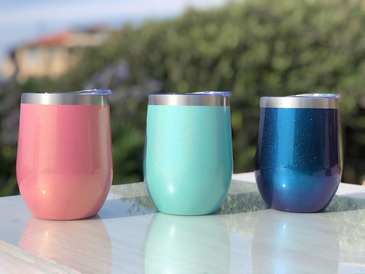 CHILLOUT LIFE 12 oz Stainless Steel Tumbler with Lid & Gift Box - Wine Tumbler Double Wall Vacuum Insulated Travel Tumbler Cup for Coffee, Wine, Cocktails, Ice Cream - PINK SPARKLE - Image 7