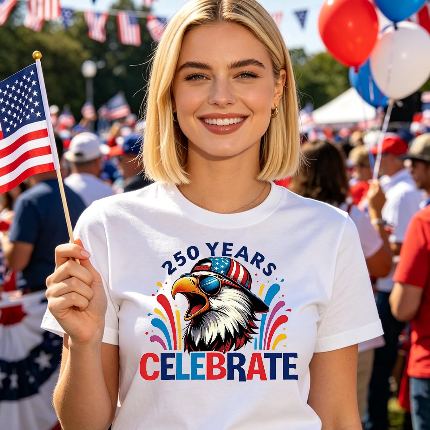 20PCS 250th Anniversary of USA Iron on Transfers, Patriotic Eagle American Flag DTF Ready to Press Vinyl Heat Transfer, Independence Day Iron Ons for T-Shirts Pillow DIY Decor (American Anniversary)