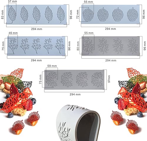 Miniatura 2 de 5 moldes de silicona con forma de hojas, moldes de silicona para hojas, molde de vela de hojas 3D, molde de silicona de encaje para pastel, moldes