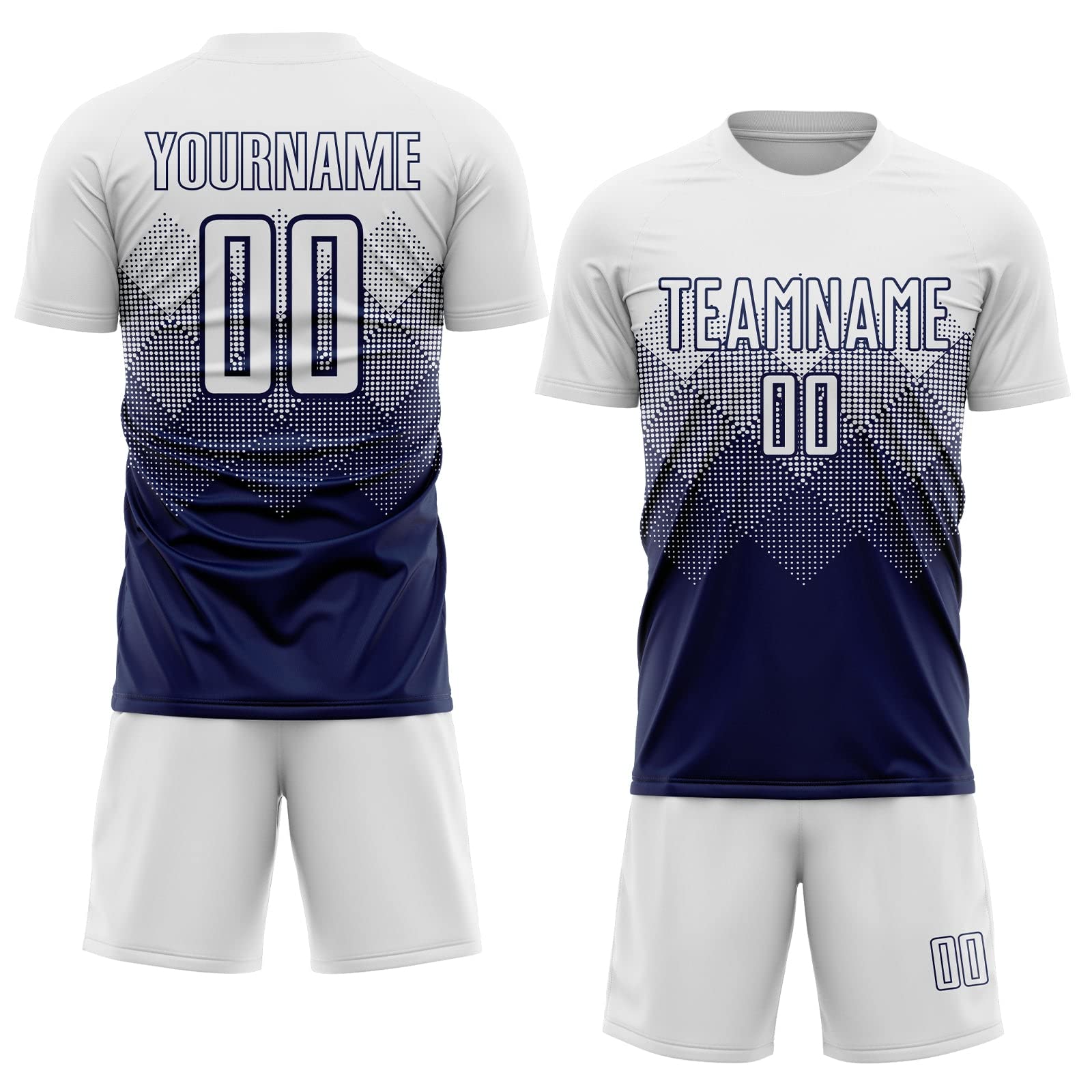Custom Soccer Jerseys for Boys Men Women Youth, Navy and White Personalized Soccer Jersey Printed Name Number Logo Sports Jersey