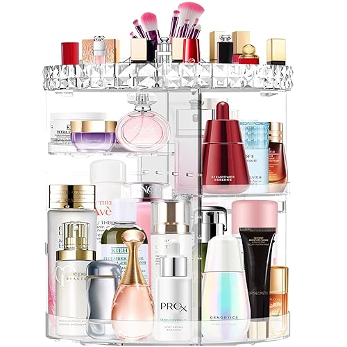 Organizador de maquillaje Miserwe de rotación de 360 grados, 7 capas, almacenamiento ajustable, diferentes tipos de cosméticos, multifunción, gran