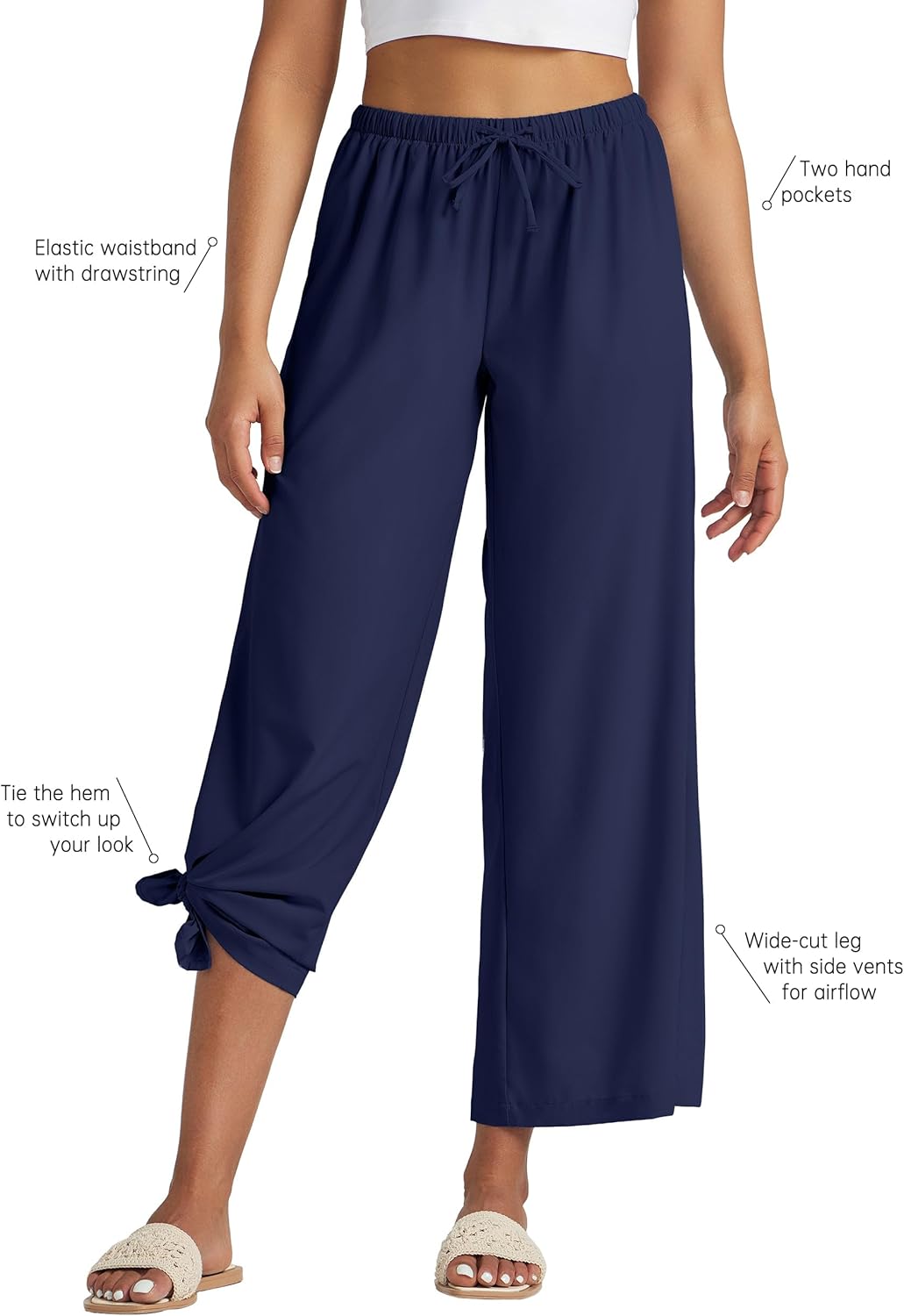 Willit Women's Wide Leg Pants UPF 50+ Swim Beach Pants Lightweight Travel Pants Quick Dry Sun Protective - Image 3