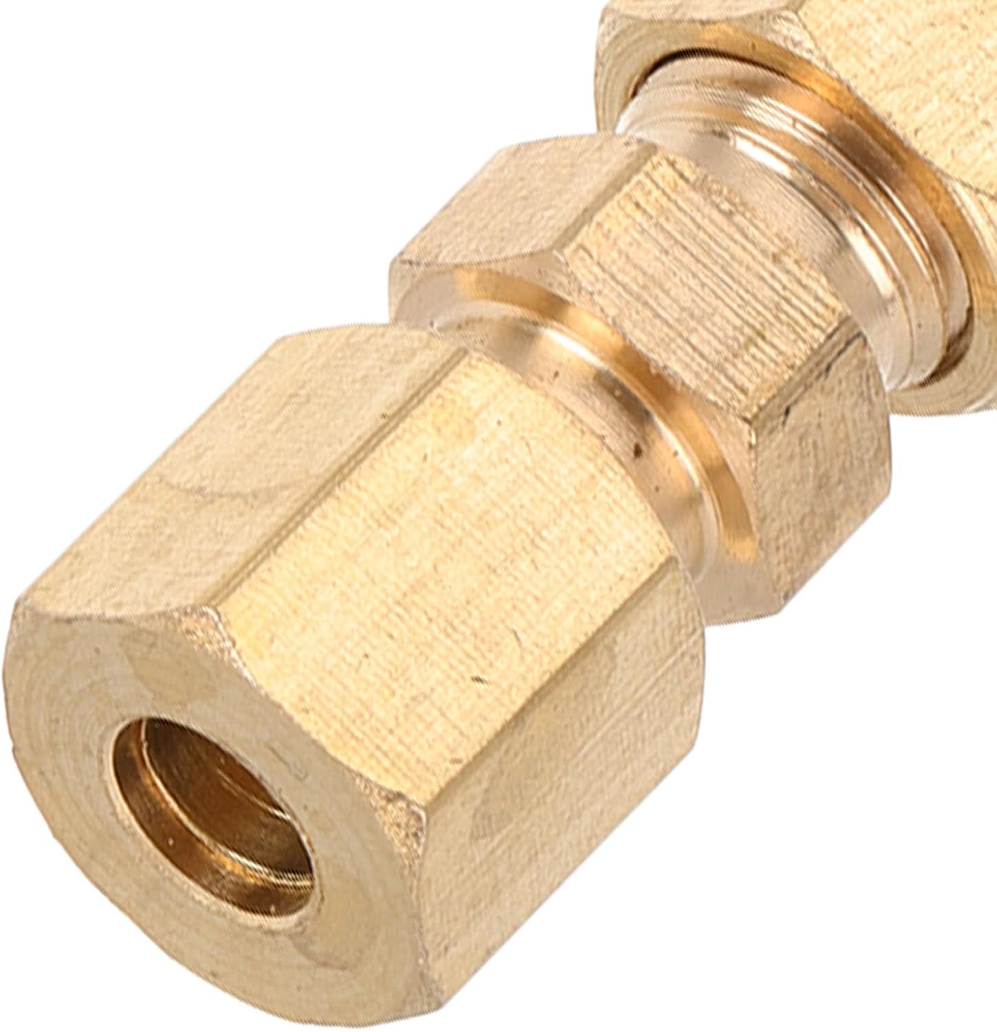Brass Brake Line Compression Fittings for 10pcs Quick Installation Brass Coupler Connectors 3/16 Inch Od Tubing Automotive Brake Line Repair