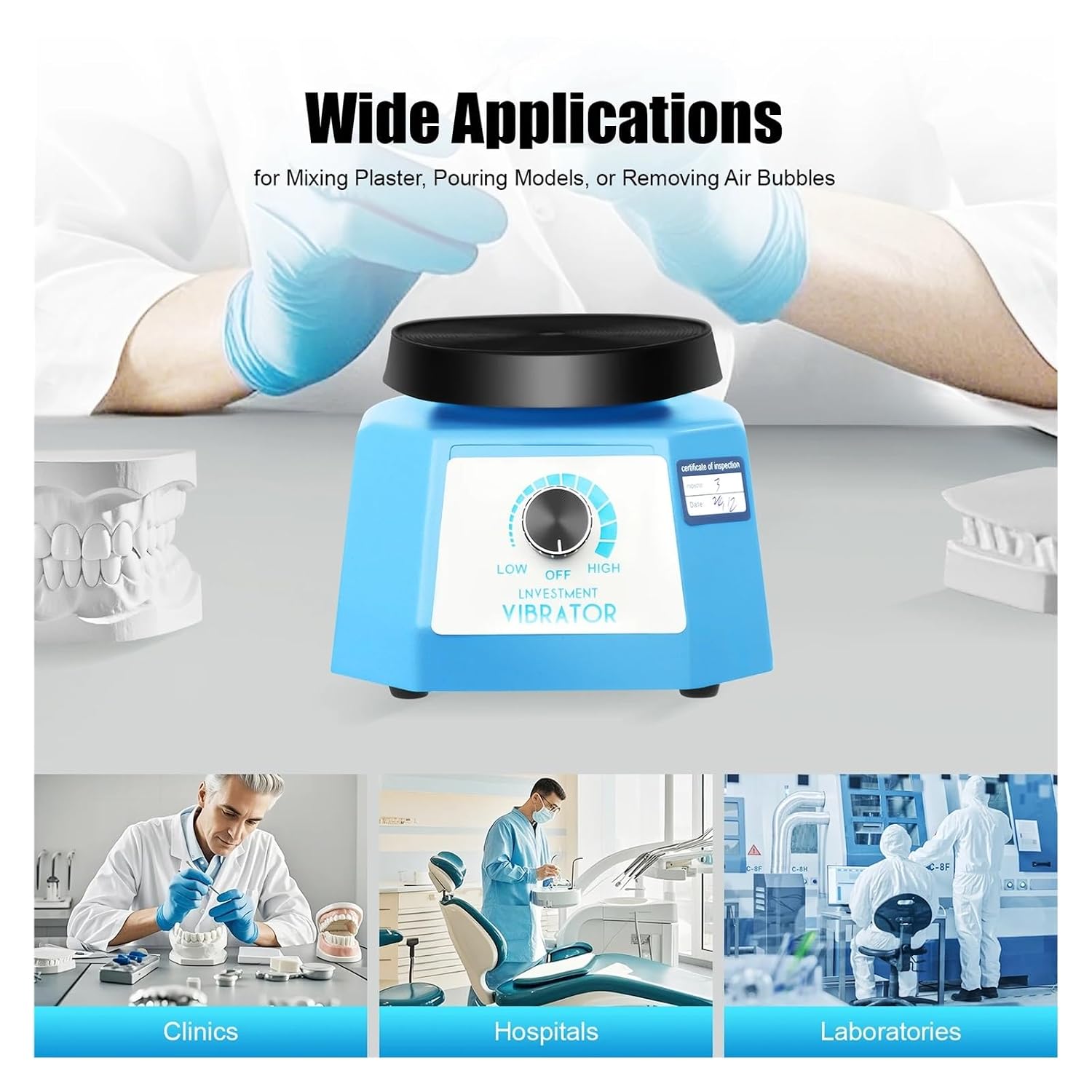 Laboratory Shaker, 70W Mini Blue Round Disc Vibrator, Variable Speed Lab Shaker, Tabletop Electric Oscillator, Round Oscillators