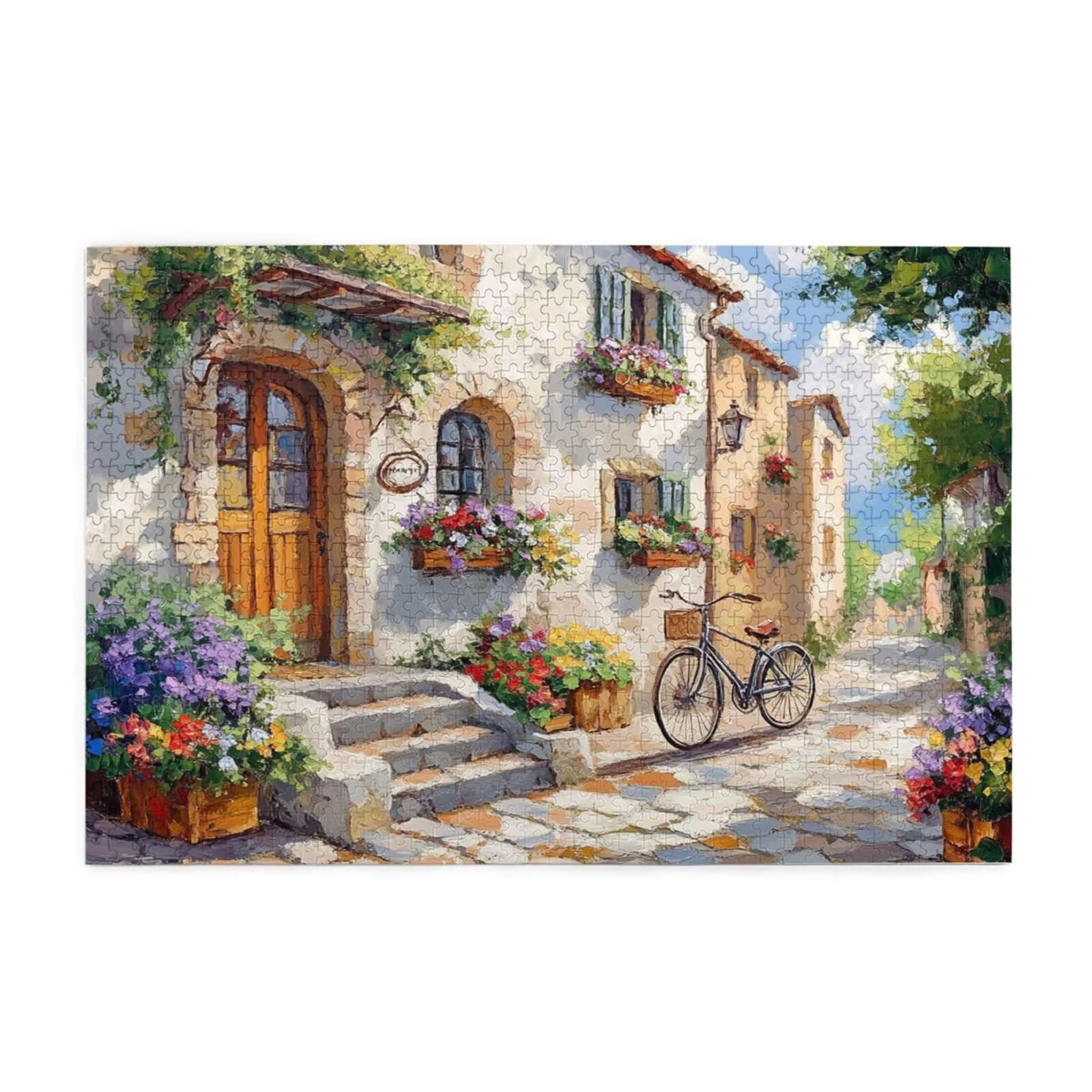 Puzzles Paisaje 1000 Adultos, Puzzle Italia con Cajas y Cartel, Juego Clásico de Puzzle Arte para Entretenimiento Adultos, Regalos de Decoración del Hogar para Pasatiempos Creativos de Mujeres 2T-836