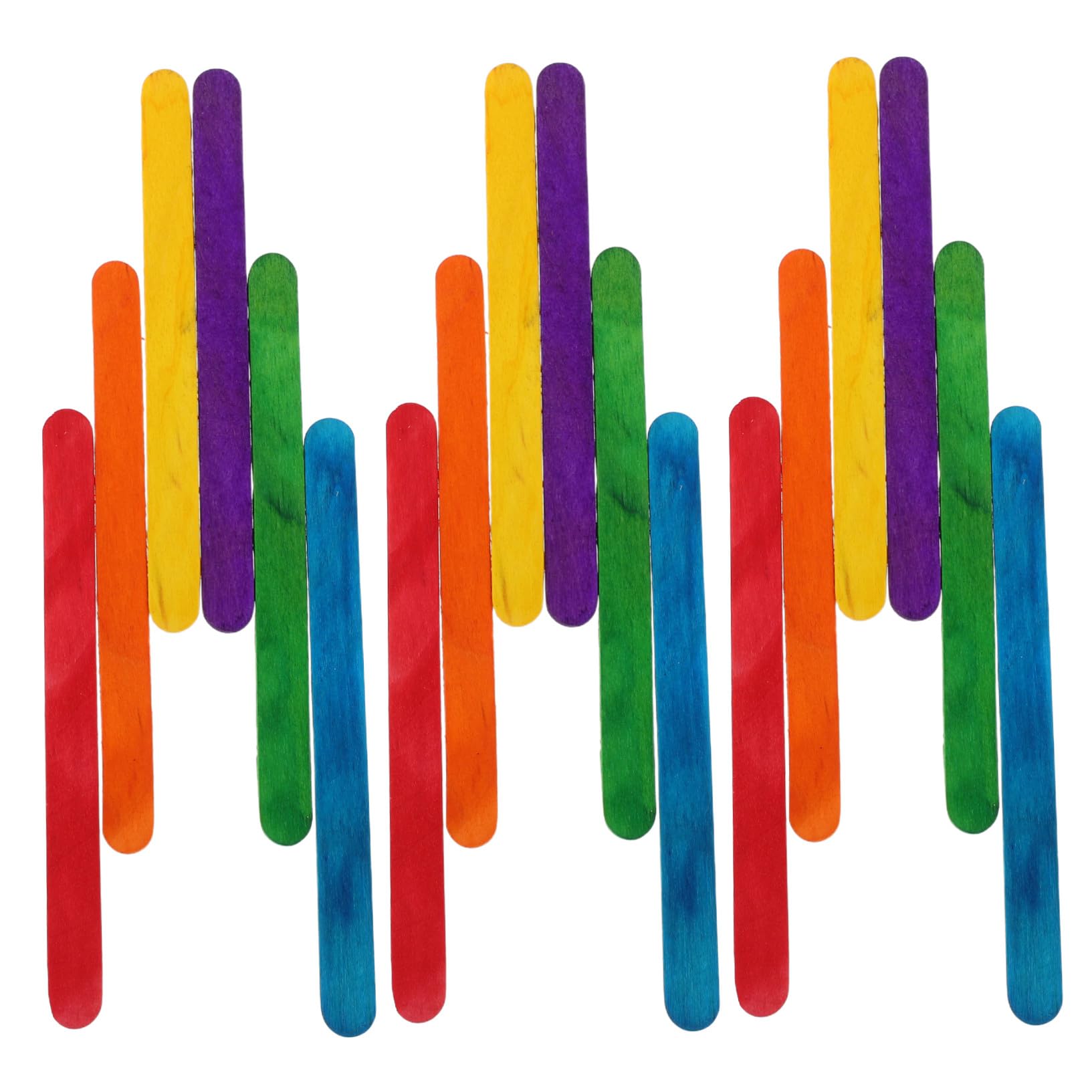 WOONEKY 500 Piezas Palitos de Madera para Manualidades y Helados Varillas de Madera Aptas para Alimentos Reutilizables Coloridos para Actividades DIY Infantiles y Escolares