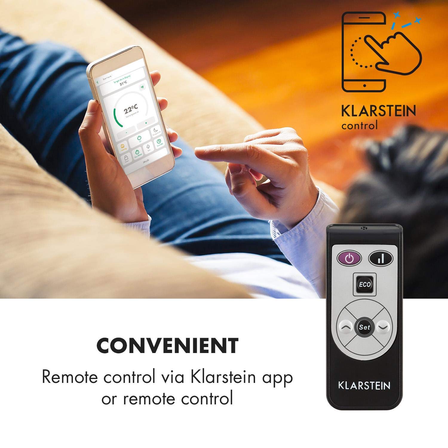 Klarstein Bornholm Smart - Calefactor de convección, Blanco