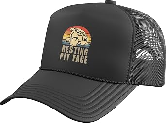 Resting Pit Face - Pitbull Lovers Gift for Men and Women Trucker Hat with Adjustable Mesh Back