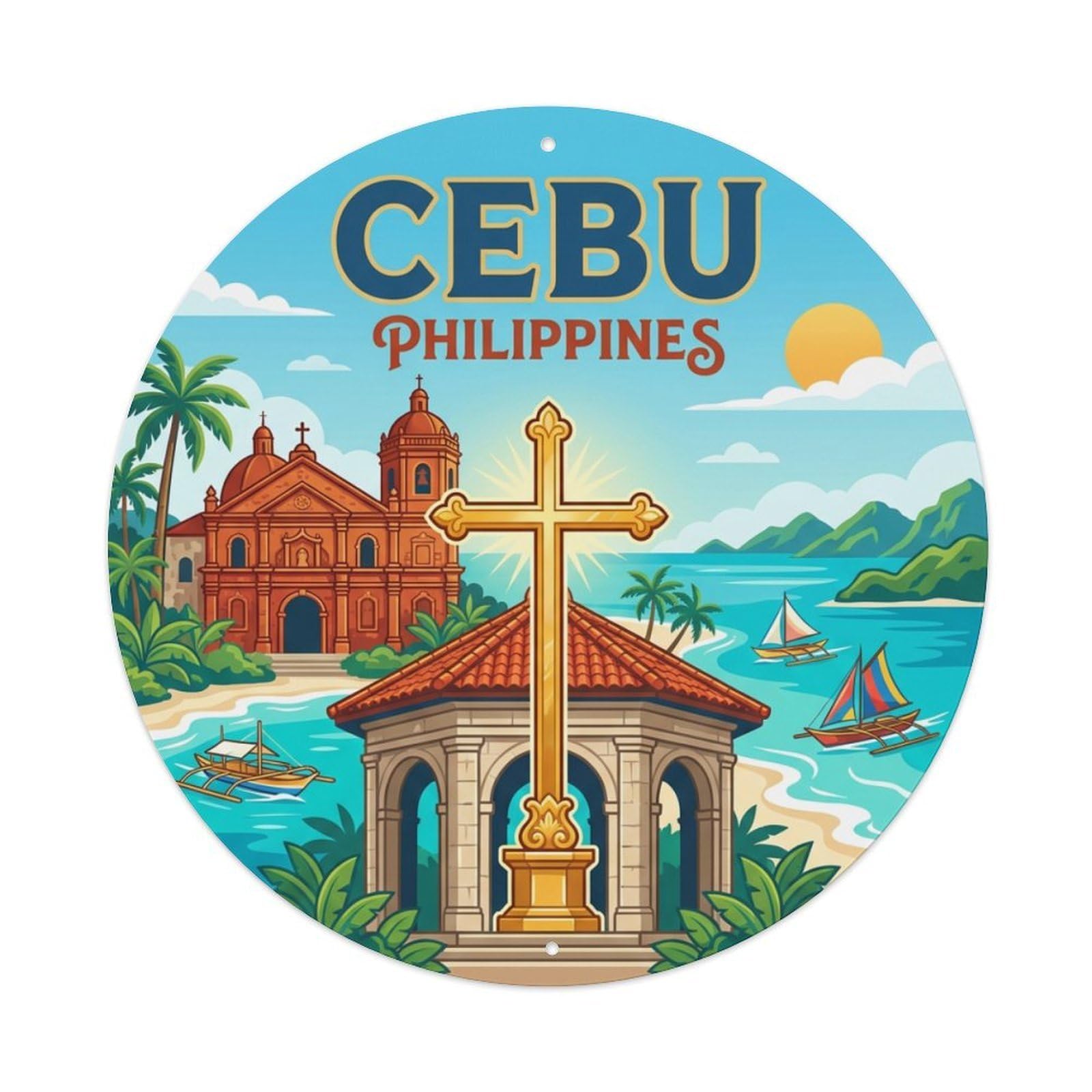 Xanthor Style Retro Travel Philippines Cebu Metal Tin Sign
