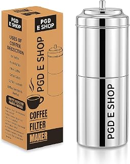 PGD Traditional Stainless Steel South Indian Filter Coffee Maker, 100ml Small, Size 0 (Small, Size 0) 2-4 Cup Mug Decoctio... Price In India