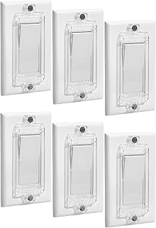 Bates- Magnetic Light Switch Guard, 6 Pack, Clear, Child Proof Light Switch Cover Child Proof