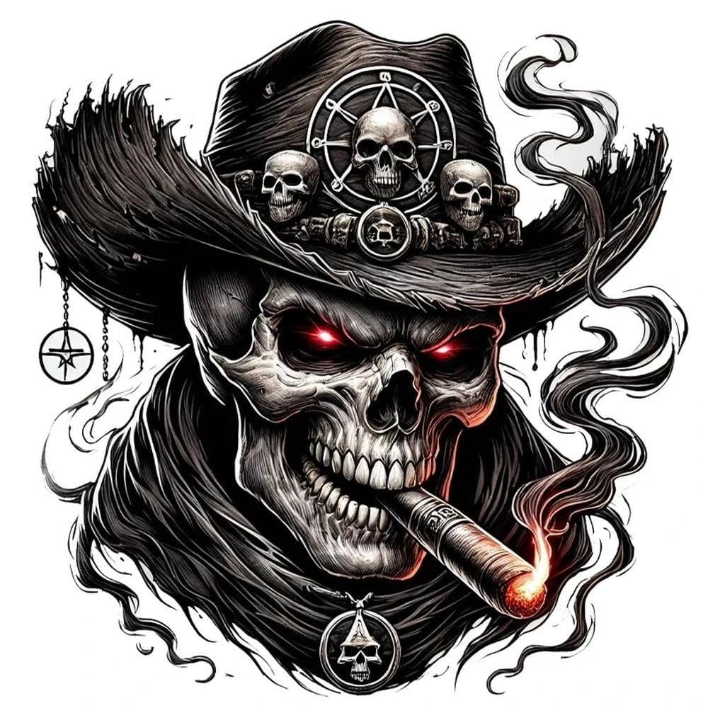 Western Cowboy Skull Car Stickers Halloween Decorations Decals(Type A)