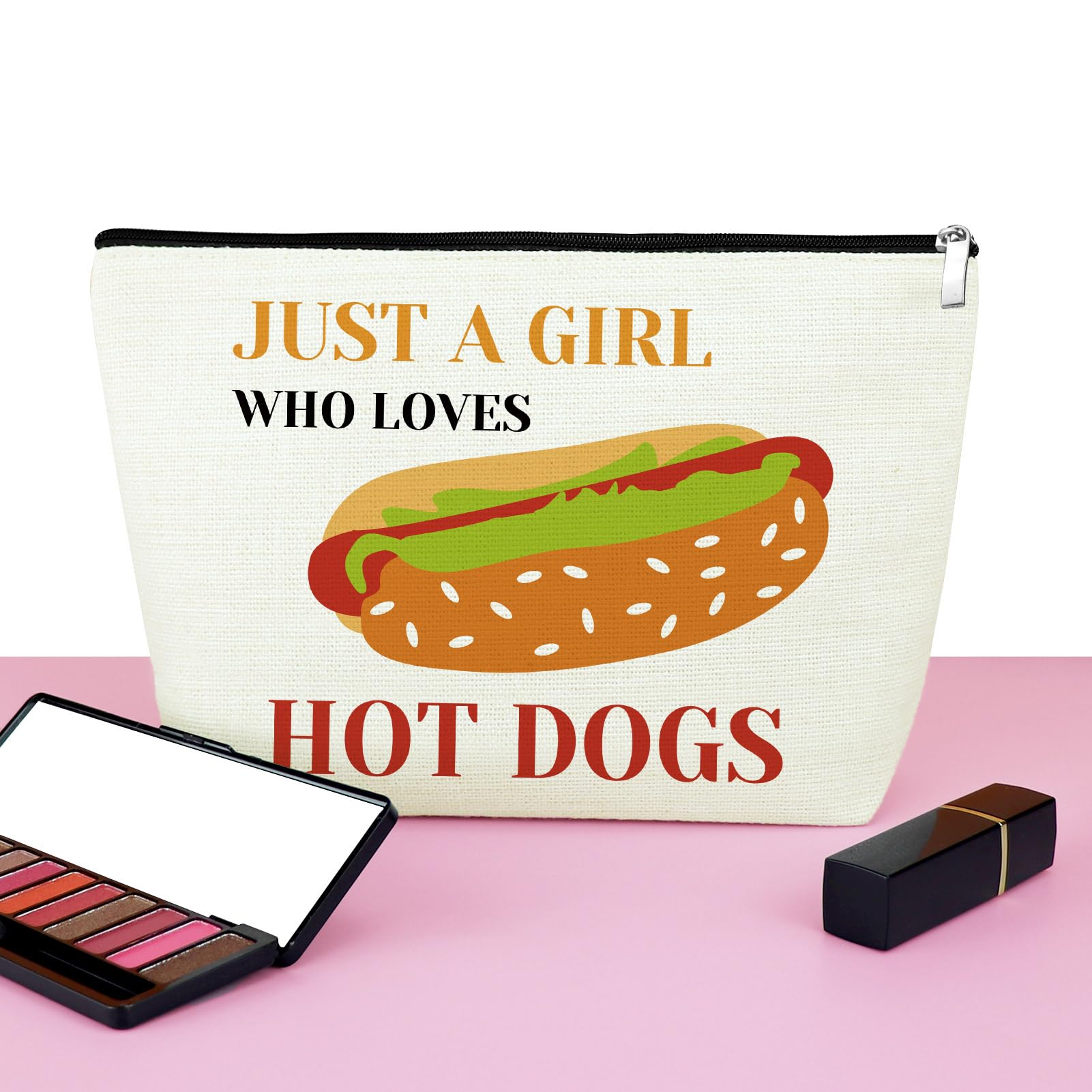 Mxrymvu Hot Dog Gifts for Women Makeup Bag Funny Hot Dogs Cosmetic Bag Food Lover Gift Christmas Birthday Present for Friend Sister Makeup Zipper Pouch