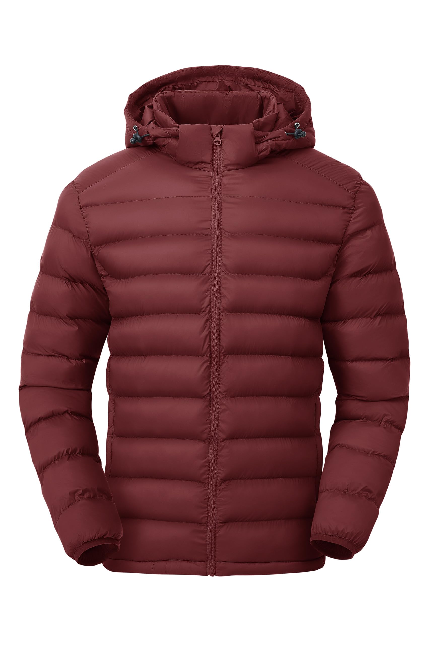 Gopune Mens Lightweight Puffer Jacket Detachable Hooded Water Resistant Puffy Winter Down Jackets for Snow Ski Travel