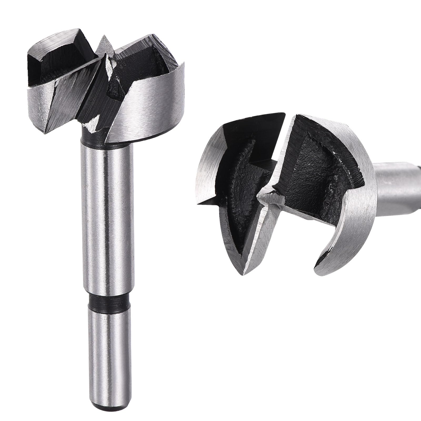 DTGN 35mm Forstner Drill Bits 1-3/8" - 2Pack - Good for Wood Plastic Plywood - Carbon Steel Woodworking Hole Saw Cutter with Round Shank - Silver