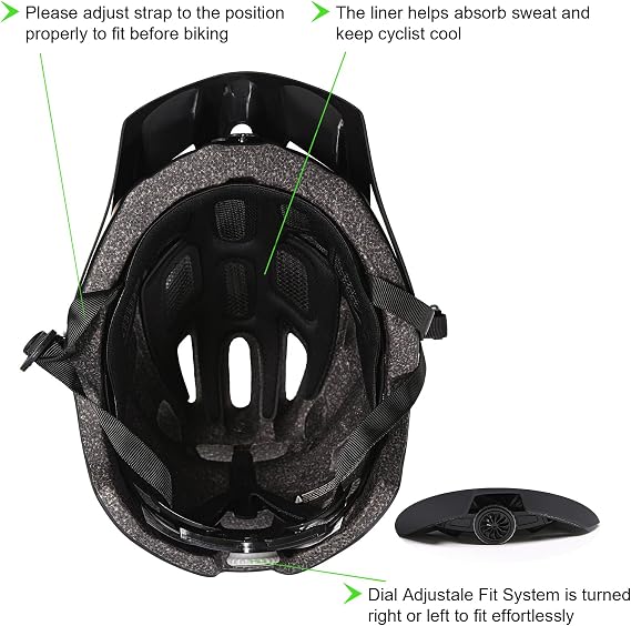 Mountain Bike Helmet, MTB Helmet Adult Lightweight Breathable Adjustable Mens Bike Helmet Safet EN1078 Cycling Mountain & Road Bicycle Helmets for Men Women