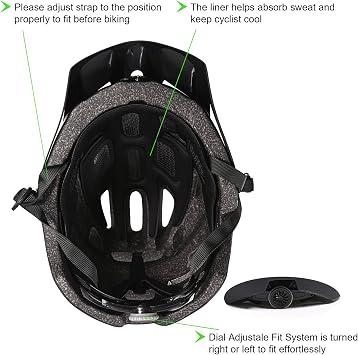 Mountain Bike Helmet, MTB Helmet Adult Lightweight Breathable Adjustable Mens Bike Helmet Safet EN1078 Cycling Mountain & Road Bicycle Helmets for Men Women