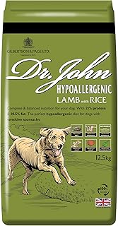 Dr John Wheat-Free Hypoallergenic Dry Dog Food - Lamb with Rice Dog Food 12.5kg - Complete Nutrition for Adult and Senior Dogs with Sensitive Digestion