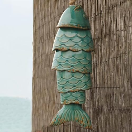 Campanilla de viento de pez Koi de colores, carillón de viento de metal creativo para jardín, adornos para el hogar, adorno de pez Koi envejecido,
