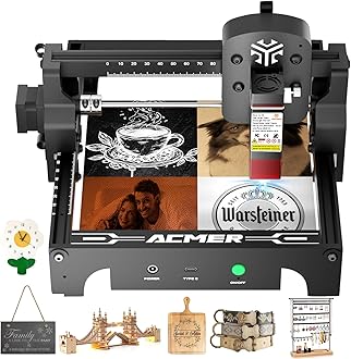 Laser Engraver Machine, 6000mW High Precision Laser Cutter and Engraving Machine, 130x130mm Working Area for Wood and Metal, DIY Laser Engraver