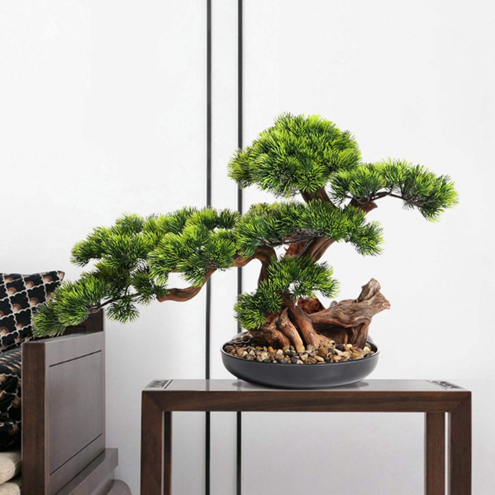Amazon.de: Hhe 45cm Bonsai Baum Knstlich Klein Knstliche Pflanzen Mit  Kunststoff, Wie Echt Knstlicher Bonsai Wetterfest Kunstpflanze Outdoor,  Fr Zuhause, Bro, Flur, Garten, Grn