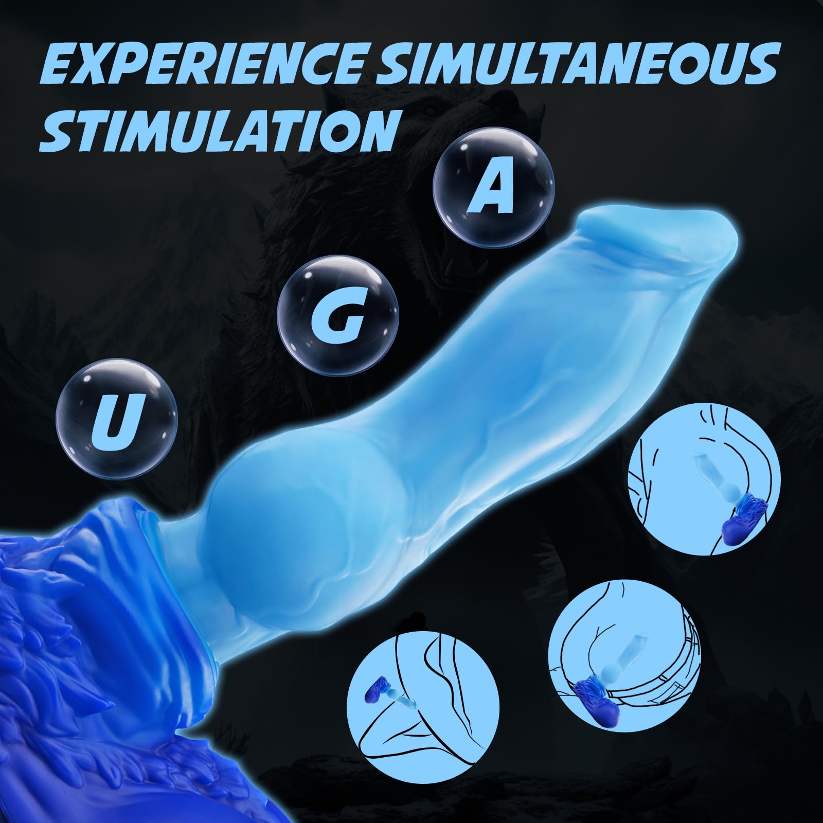 Nothosaur Gamme anale di alta qualità, giocattolo erotico per la masturbazione, stimolazione della prostata, dildo anale SM per donne, uomini XL (lunghezza: 24,3 cm)