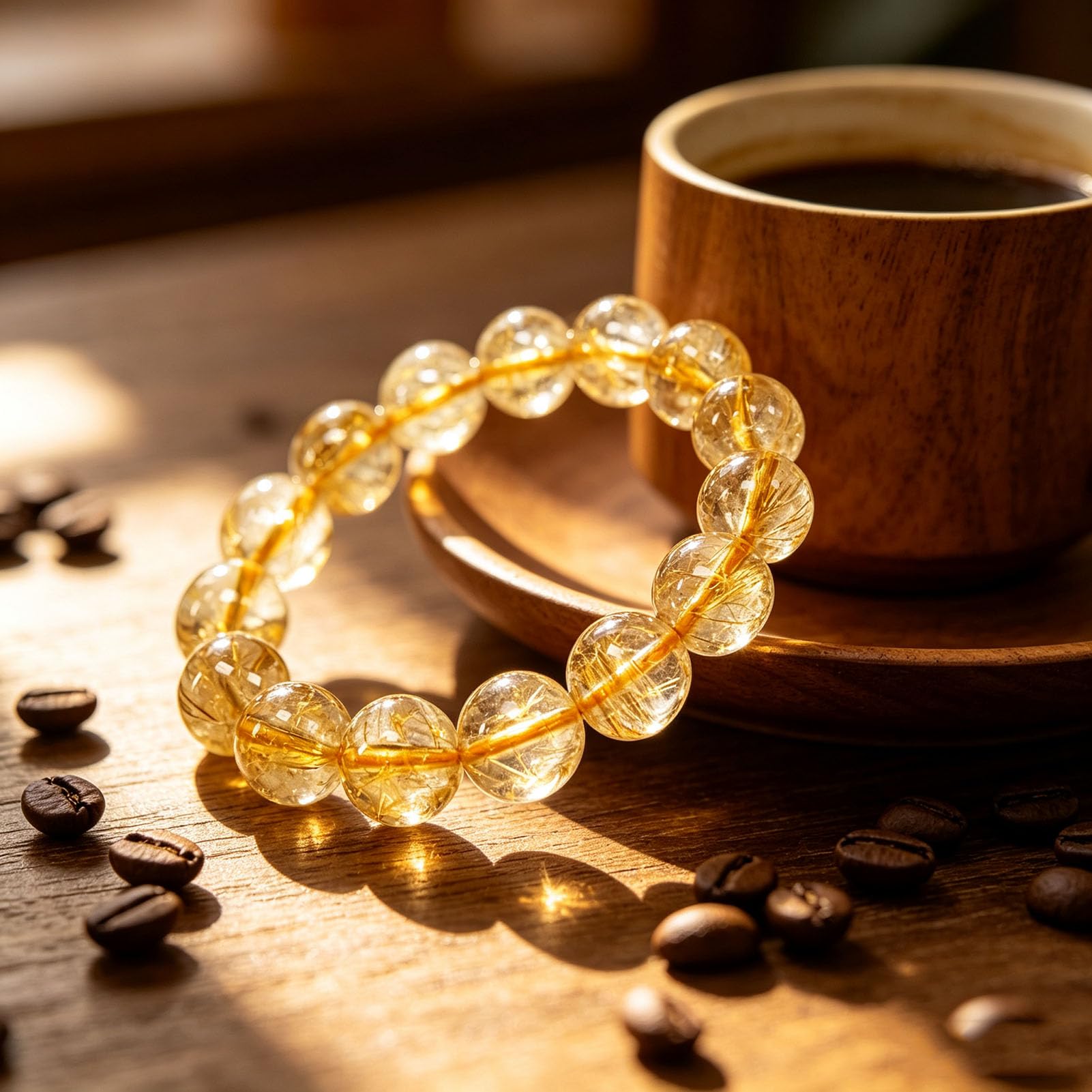 Pulsera elástica piedras preciosas naturales de hematita cuarzo rutilado
