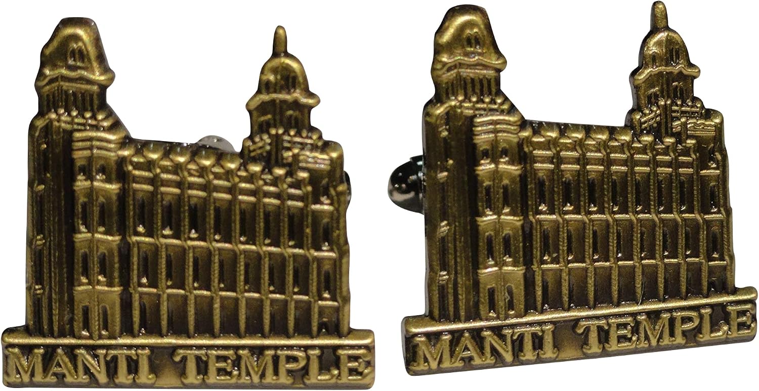 Manti LDS Temple Cufflinks, Lapel Pins, Tie Bars, Earrings, Jewelry and Accessories