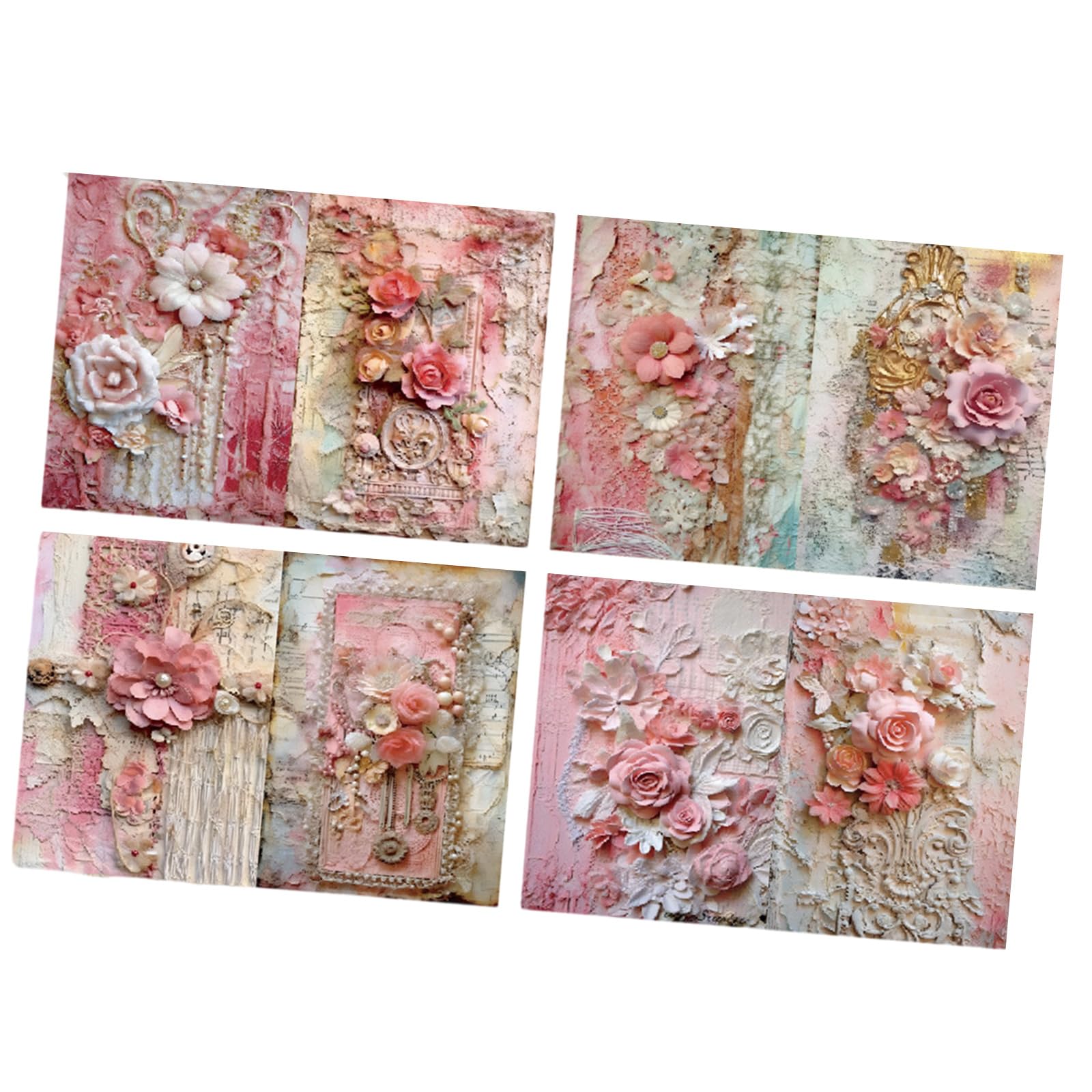 RBRMHM 8 Sheets A 5 Flowers Paper Scrapbook Paper Stationery Paper Decorative Paper for Craft Scrapbooking Album Decoration