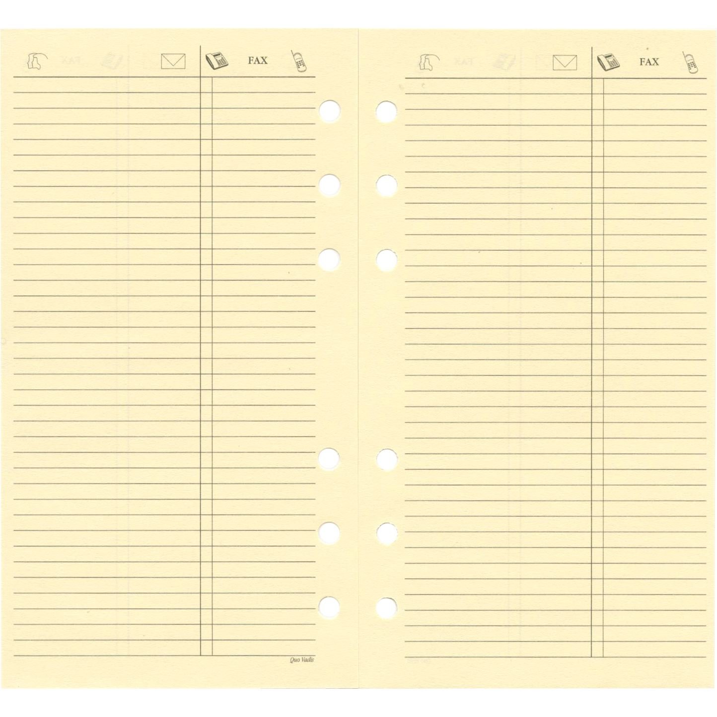 Quo Vadis Refill Accessories Organiser Sheets Telephone Timer 17 Ivory 10 x 17 cm, Ivory-coloured, Mini - Image 2