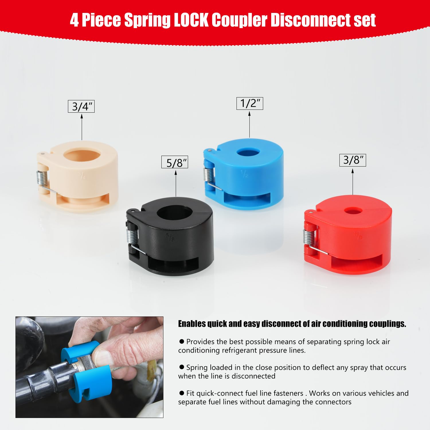 drado 22 Pezzi Set di Strumenti di Disconnessione della Linea del Carburante per Auto Aria Condizionata Kit di Strumenti di Disconnessione per la Rimozione della Linea di Trasmissione del Carburante